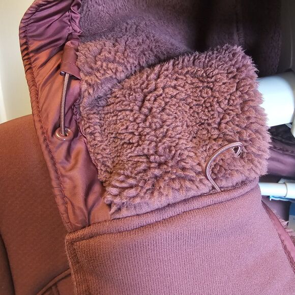 Columbia Omni-Wind Softshell Fleece Lined Maroon Jacket Coat Hood Womens XL New - Picture 9 of 10